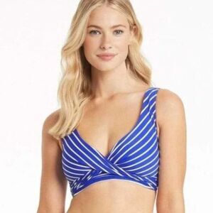 Sea Level Swim Australia Chamarel Square Neck Twist Front Bra Top. US 6 Swimsuit